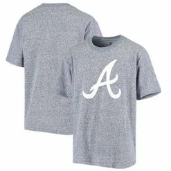 Youth Stitches Heathered Navy Atlanta Braves Snow T-Shirt