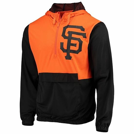 Men's Stitches Black/Orange San Francisco Giants Anorak Hoodie Half-Zip Jacket - Image 3