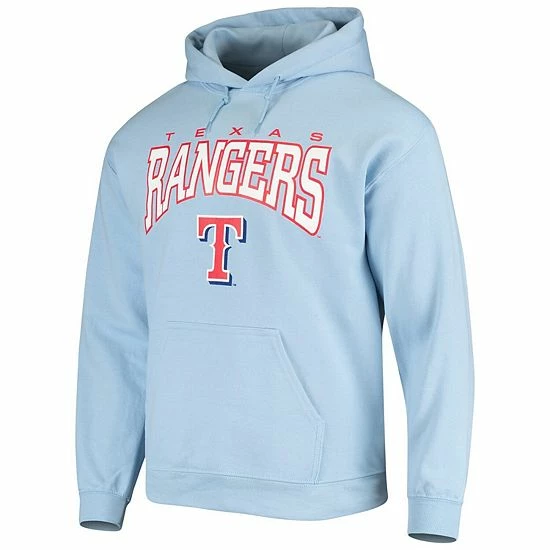 Men's Stitches Light Blue Texas Rangers Team Logo Pullover Hoodie - Image 3