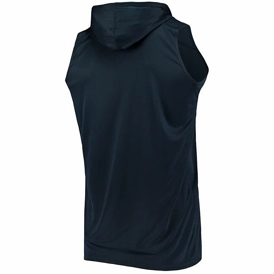 Men's Stitches Navy Atlanta Braves Sleeveless Pullover Hoodie - Image 4