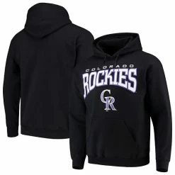 Men's Stitches Black Colorado Rockies Team Pullover Hoodie