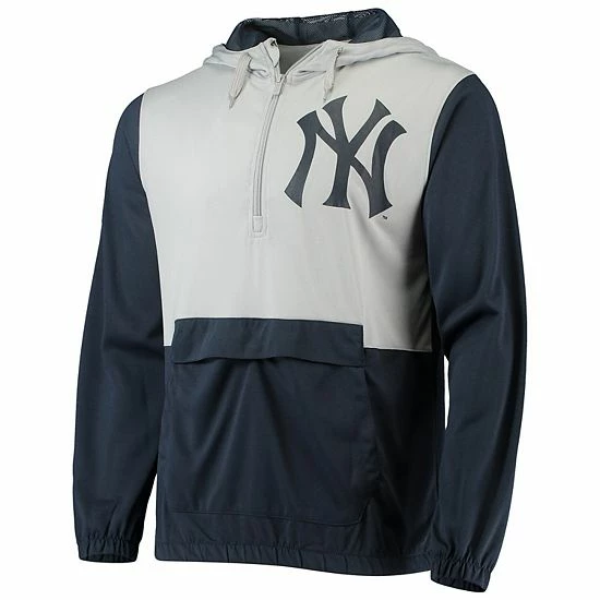 Men's Stitches Navy/Gray New York Yankees Anorak Hoodie Half-Zip Jacket - Image 3
