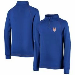 Youth Stitches Royal New York Mets Raglan Quarter-Zip Jacket