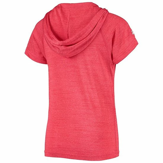 Youth Stitches Heathered Red St. Louis Cardinals Raglan Short Sleeve Pullover Hoodie - Image 4