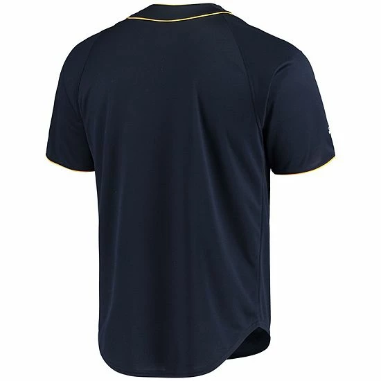 Men's Stitches Navy Milwaukee Brewers Team Color Full-Button Jersey - Image 4