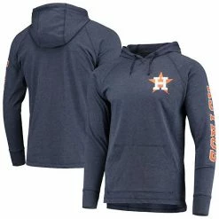 Men's Stitches Heathered Navy Houston Astros Hit Raglan Pullover Hoodie